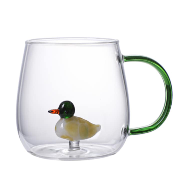 Cana din sticla borosilicata, 3D , 350 ml