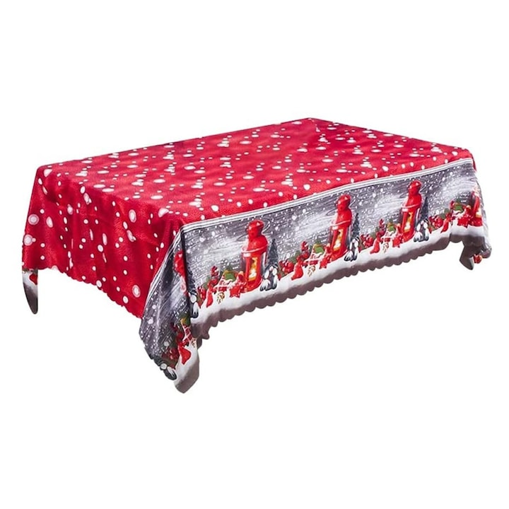 Fata de masa Craciun, 120x150cm, poliester rezistent, multicolor