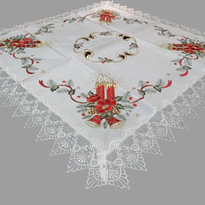 Fata de masa Craciun, Bumbac Satinat, 85x85 cm