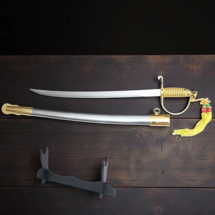 Sabie tip Muschetar cu suport de lemn ,otel inox, 58 cm , 510 g