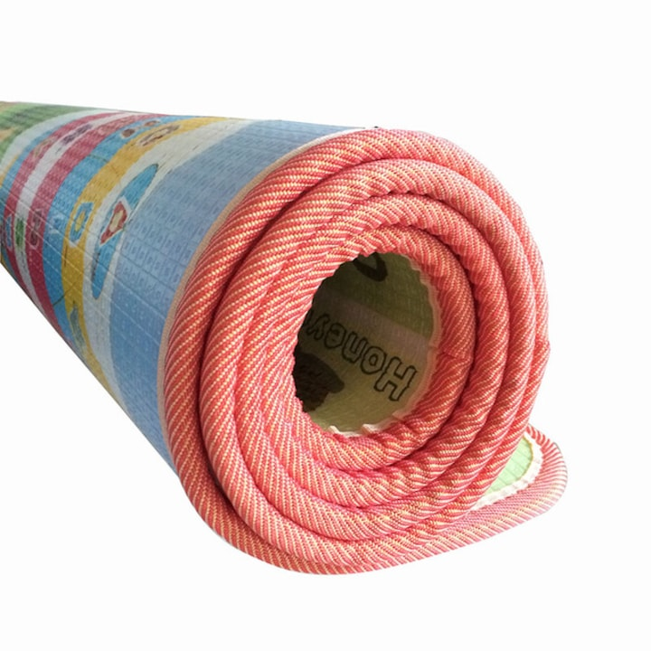 Covor educativ cu doua fete pentru copii, 150x180x0.8 cm – litere, fructe si animale