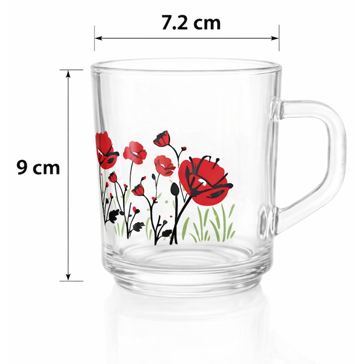 Set 6 cani sticla , diverse modele , 246 ml