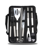 Set de ustensile pentru gratar 10 piese, inox, husa de protectie