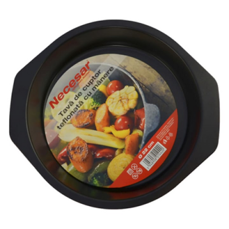 Tava de cuptor cu acoperire antiaderenta, cu manere, 22 cm