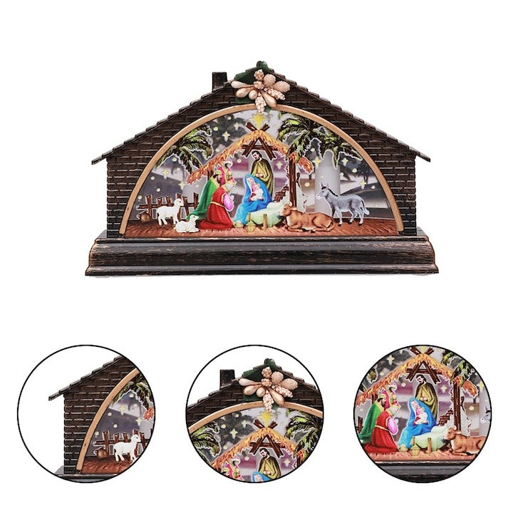 Decoratiune de Craciun, Casuta , LED, 15.5 cm