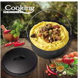 Tuci din Fonta Pura cu Capac, 3.5 Litri, 4.5 Kg, Diametru 25 cm, Culoare Neagra