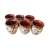 Set pentru vin din ceramica Strugure Frunze 2L, cu 6 cani 180 ml