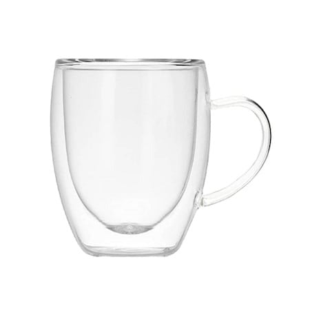 Cana de Cafea cu Pereti Dubli, Sticla Termorezistenta, 350 ml ST2