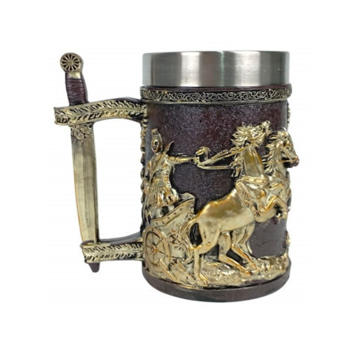 Halba Medievala din Rasina si Inox , cu Pereti Dubli , 400/500 ml
