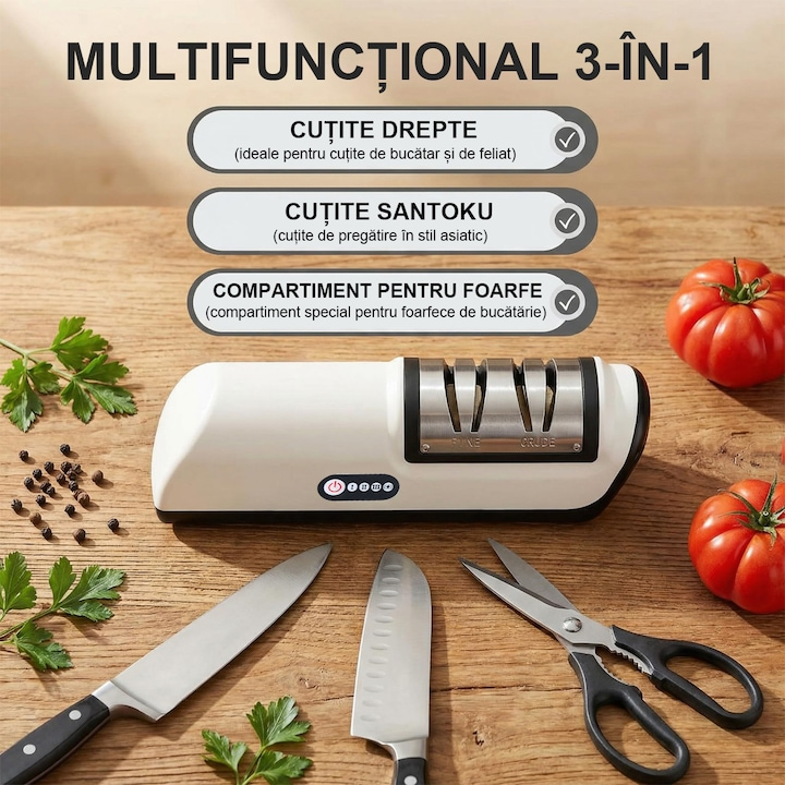 Ascutitor de Cutite Profesional Electric cu 2 trepte , Functie Rapida de Ascutire si Polizare