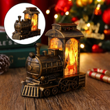 Ornament de Craciun cu tren luminos LED, 13x13x7cm