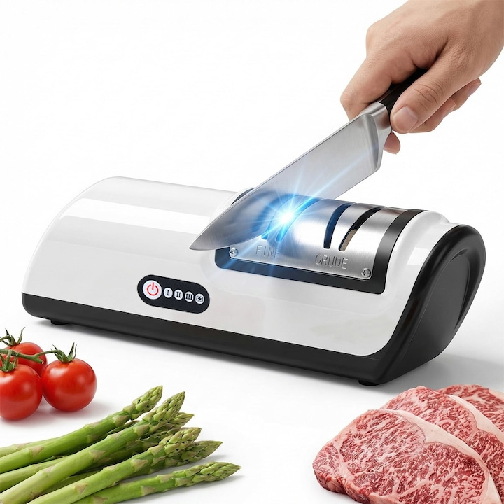 Ascutitor de Cutite Profesional Electric cu 2 trepte , Functie Rapida de Ascutire si Polizare