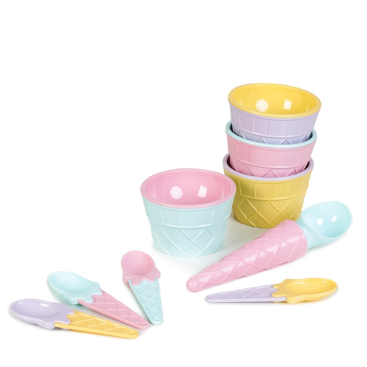 Set 9 accesorii pentru inghetata, multicolor