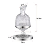 Decantor Elegant de Vin din Cristal, Rotativ, Realizat manual - 1500 ml