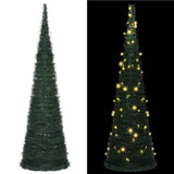 Brad artificial de Craciun pliabil , Cu ace lungi, Coroana bogata, instalatie inclusa, Inaltime 120/150 cm, cu suport