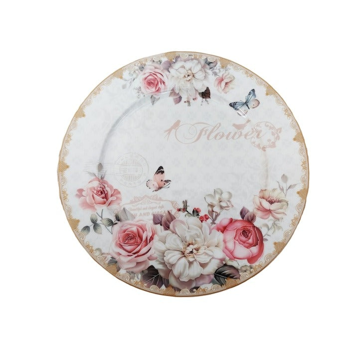 Set Tort, 8 piese, Ceramica, Model floral