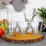 Set 6 cani din sticla, transparente,King, 280 ml