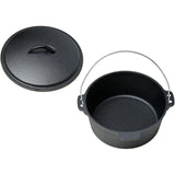 Tuci din Fonta Pura cu Capac, 3.5 Litri, 4.5 Kg, Diametru 25 cm, Culoare Neagra