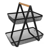 Fructiera etajata, Metal+Lemn, 27x18x29 cm