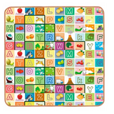 Covor educativ cu doua fete pentru copii, 150x180x0.8 cm – litere, fructe si animale