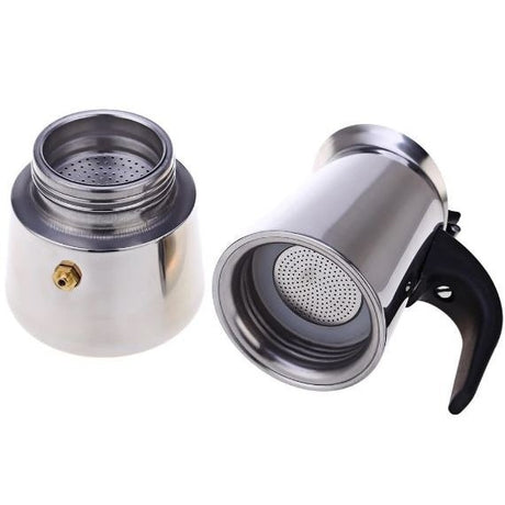 Set Espressor pentru aragaz,Inox si Lingurita Dozatoare cafea cu clema de prindere