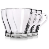 Set 6 cani din sticla, transparente,King, 280 ml