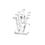 Suport pentru 6 pahare, Metal, cu tavita plastic inclusa, 23x24x4 cm