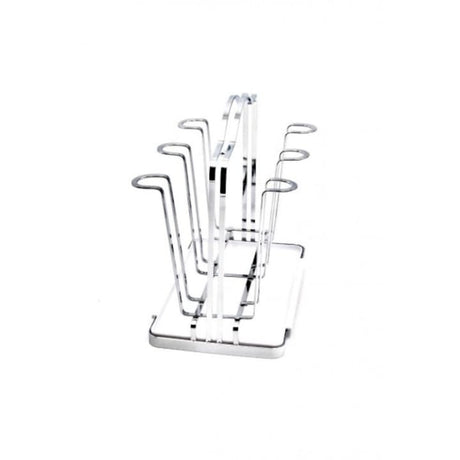 Suport pentru 6 pahare, Metal, cu tavita plastic inclusa, 23x24x4 cm