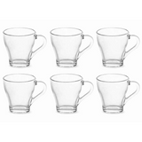 Set 6 cani din sticla, transparente,King, 280 ml