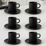 Set 6 cani si farfurioare Negru Mat ,200 ml