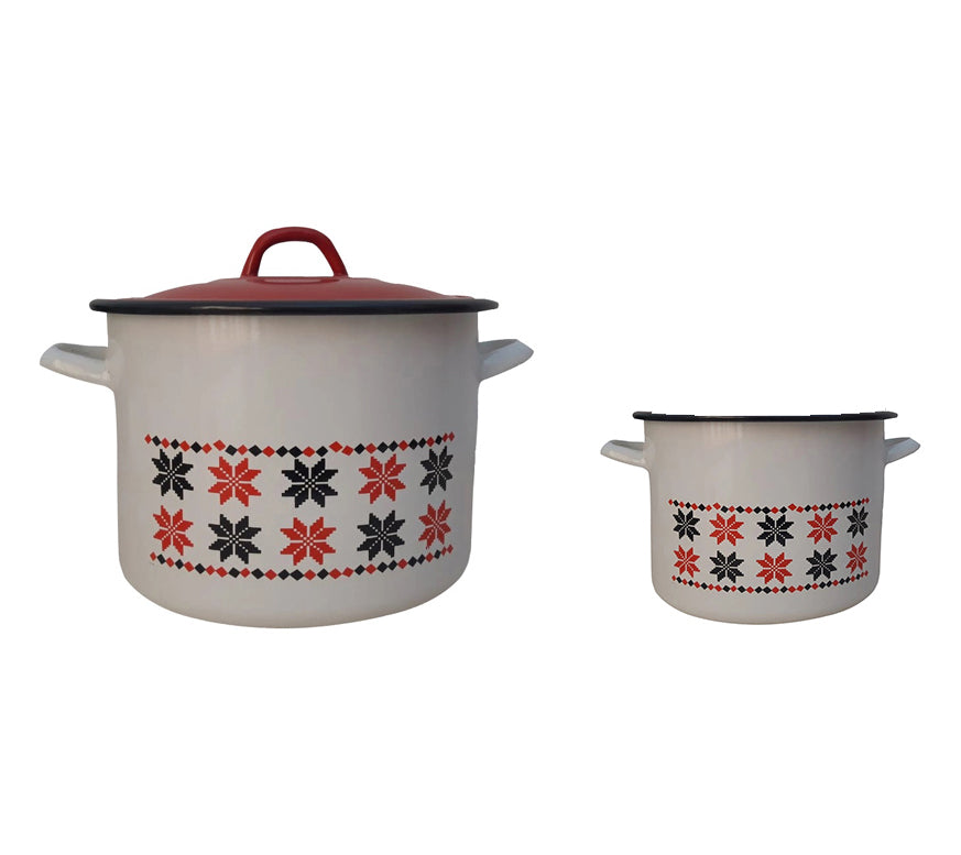 Set 2, motiv Traditional cu Flori, 2l si 5l