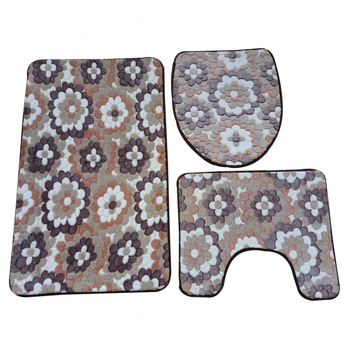 Set 3 covorase pentru baie, Material Textil, 80x50 cm