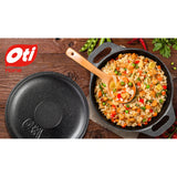 Set 2 produse din fonta pura, Vas pentru gatit Cocotte Oti 18 cm, Grill Oti 22 cm