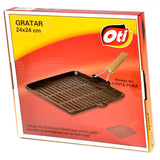 Set 2 produse din fonta pura, Tuci Oti 24 cm, Grill Oti 22 cm