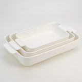 Set 3 tavi Ceramica pentru cuptor, Alb, 36x21,5x9,5 cm