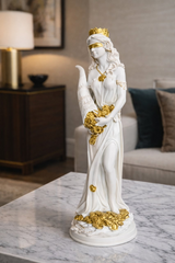 Statuetă Cornul Abundenței - 29cm / 35 cm, Alb-Auriu
