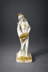 Statuetă Cornul Abundenței - 29cm / 35 cm, Alb-Auriu