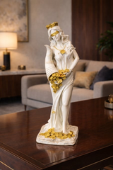 Statuetă Cornul Abundenței - 29cm / 35 cm, Alb-Auriu