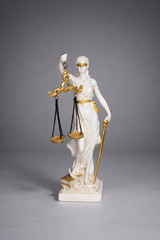 Statueta Zeita Justitiei - Alb/Auriu