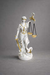Statueta Zeita Justitiei - Alb/Auriu
