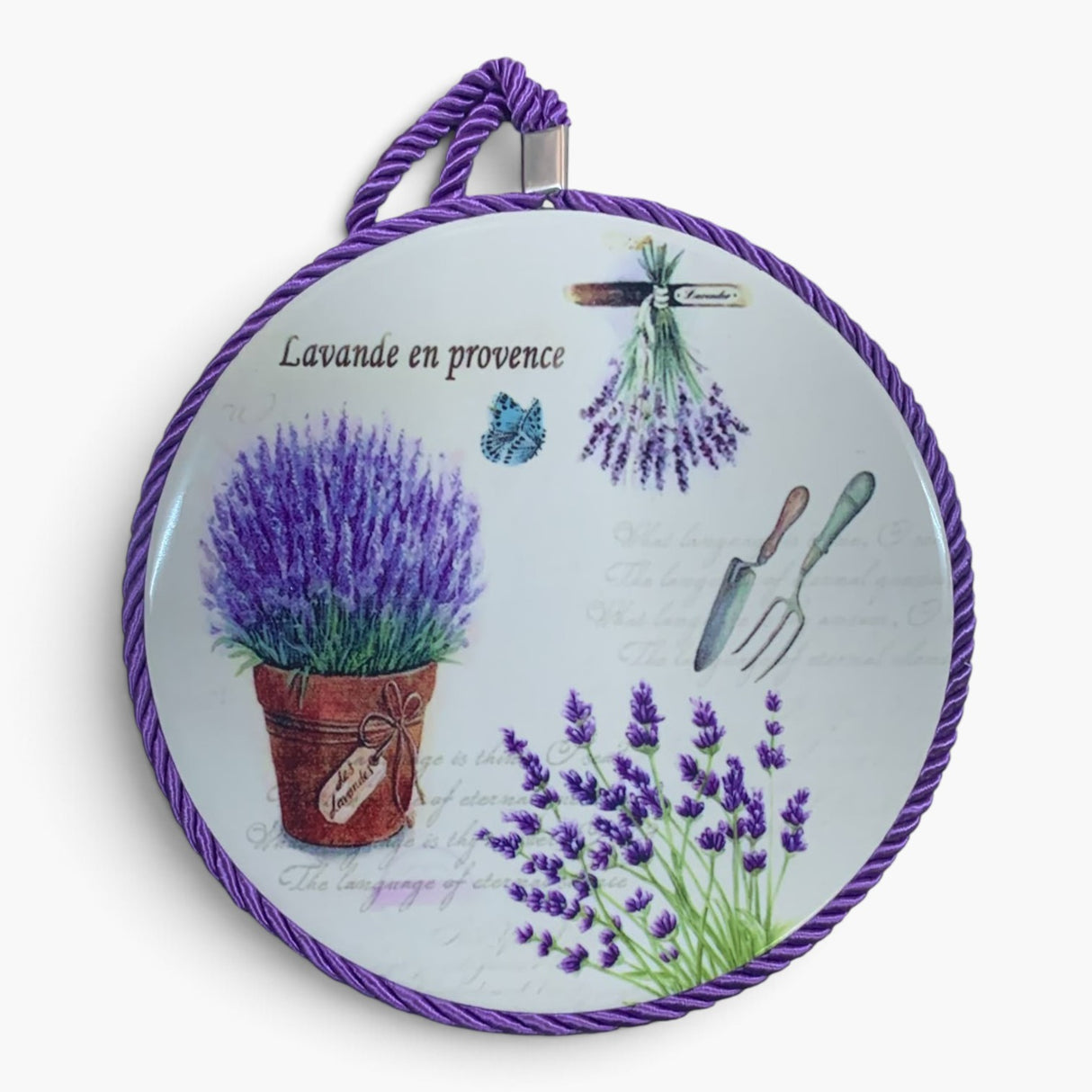 Suport pentru oala, Ceramica, Model Lavanda, 18x0,5 cm