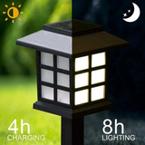 Lampa solara LED tip Felinar, PVC+Metal, 44 x 10 cm