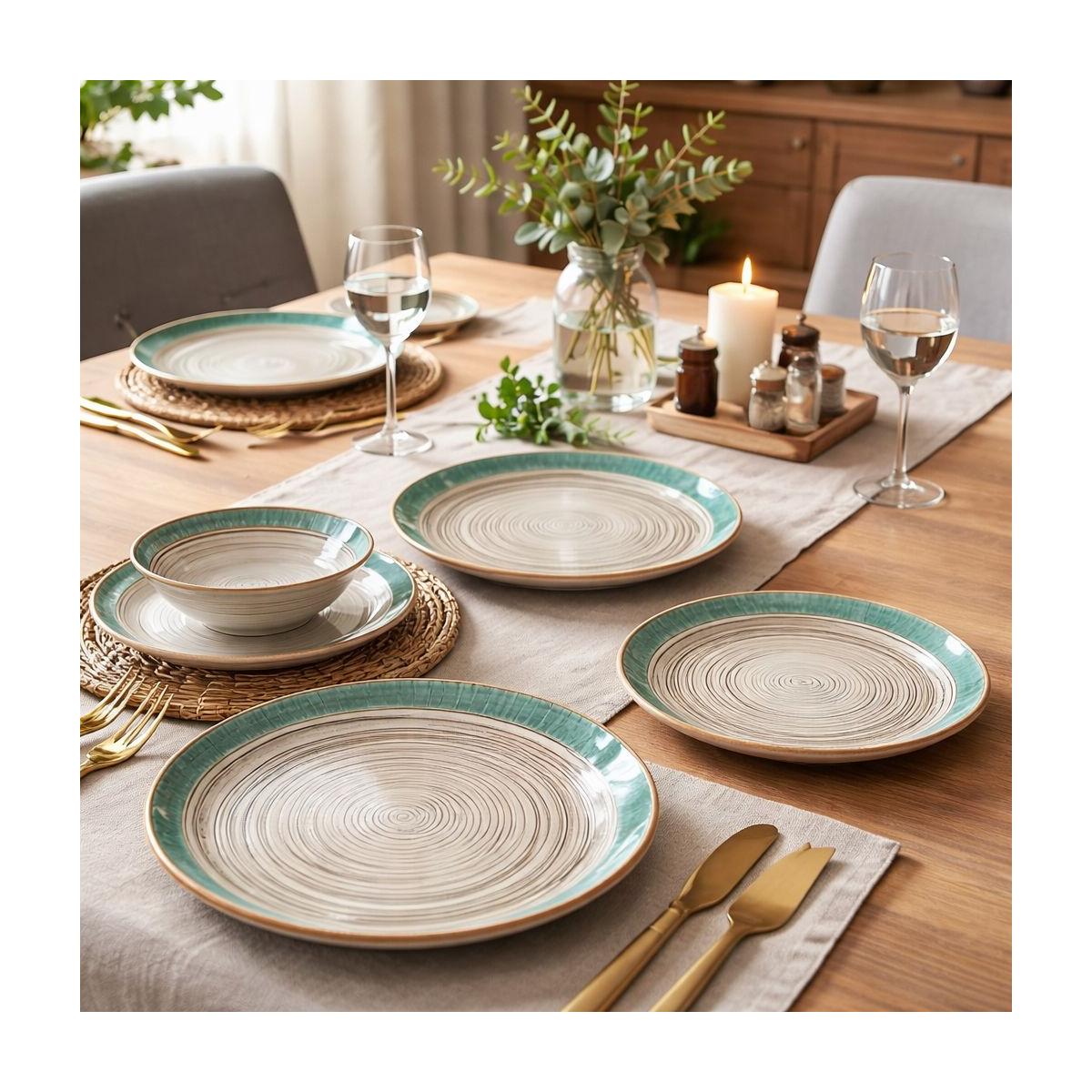 Set Complet Serviciu De Masa din Portelan, 24 de Piese, pentru 6 Persoane