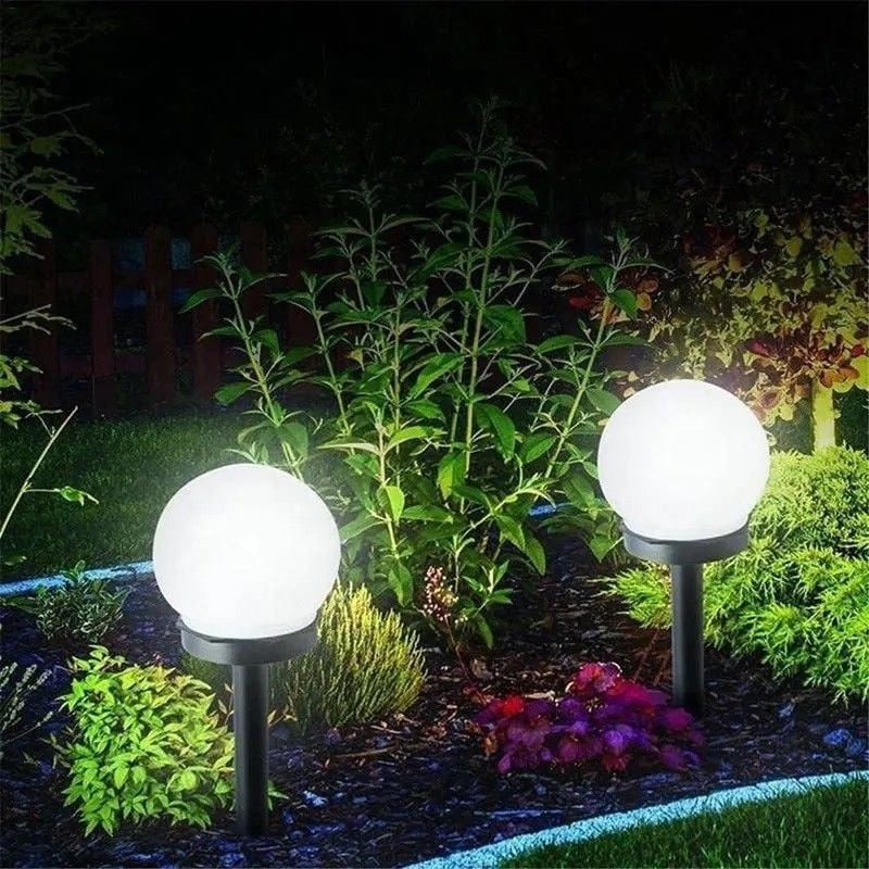 Lampa solara LED - sferică, alb rece - Ø10 cm