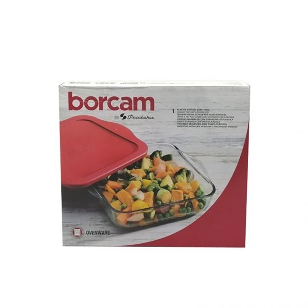 Vas patrat cu capac silicon, Borcam 1.95 l