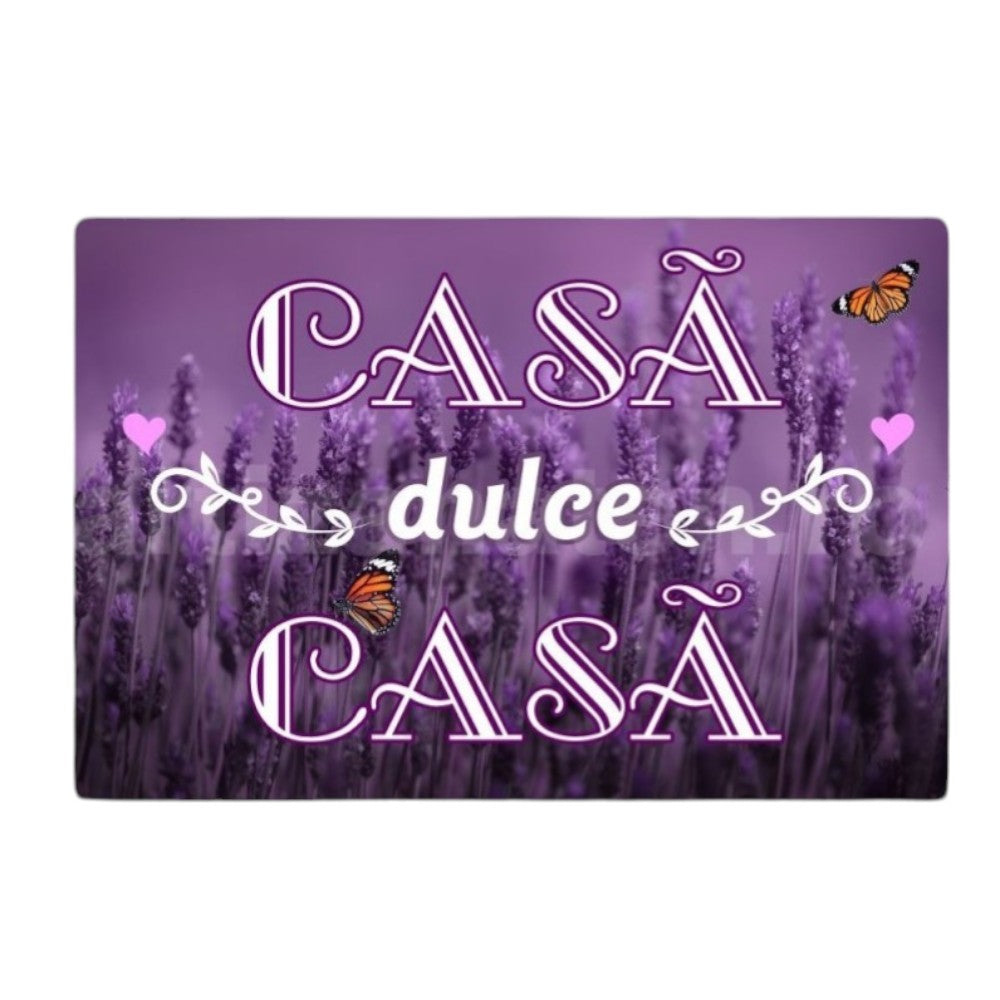 Covoras intrare Floral, Casa dulce Casa, poliester, 60x40cm