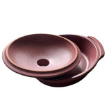 Oala din Lut Rosu, cu capac si manere, Rotunda, aspect Granit, 23x6 cm, 1 l