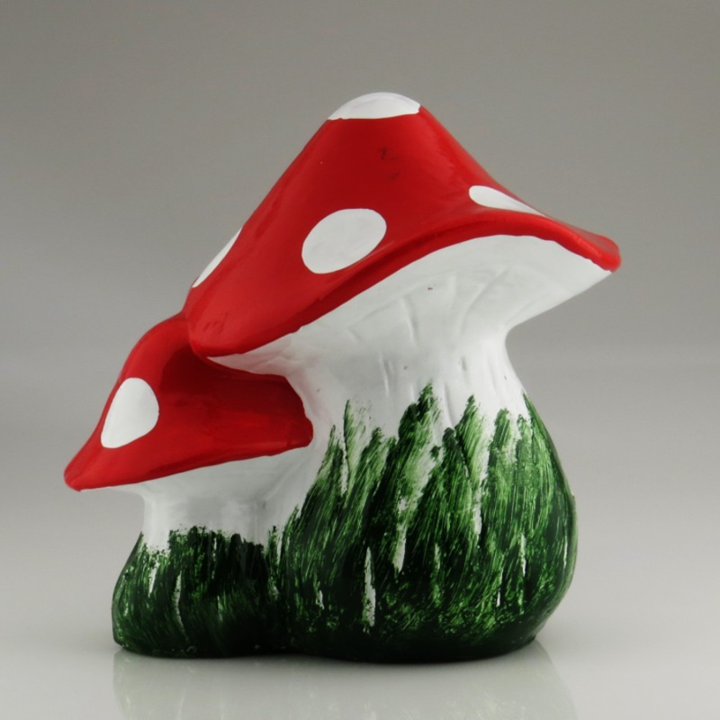 Ciuperca decorativa pentru gradina, din ceramica, 16 cm