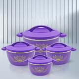 Set 4 caserole Termice, Plastic si Inox, 1L,2L,4L,6L