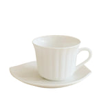 Set 6 cesti de cafea cu farfurioare din opal , Alb